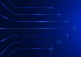 elektronische achtergrond met vliegtuigen vector