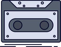 cassette demo Vermelding plakband Vermelding vlak kleur icoon vector