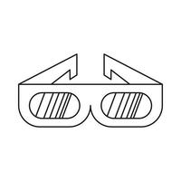 3d bioscoop bril icoon in schets stijl vector