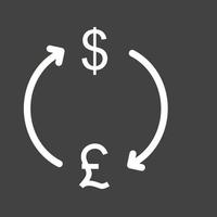 dollar naar pond lijn omgekeerd icoon vector