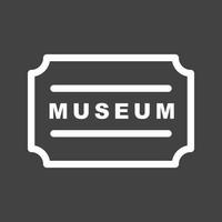 museum label lijn omgekeerd icoon vector