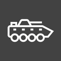 infanterie tank lijn omgekeerd icoon vector