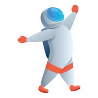 gelukkig astronaut icoon, tekenfilm stijl vector