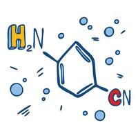 cyaanamide formule icoon, hand- getrokken stijl vector