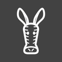 zebra gezicht lijn omgekeerd icoon vector