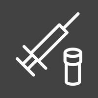 vaccin lijn omgekeerd pictogram vector