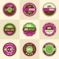 set retro verkoop badges vector