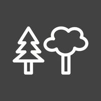 bomen lijn omgekeerd pictogram vector