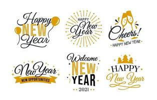 gelukkig nieuwjaar kalligrafie groeten vector