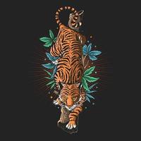 boze grafische tijger vector