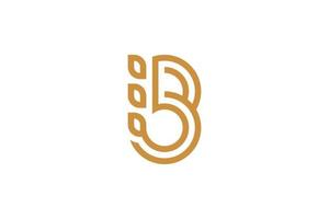 uniek monoline b logo vector
