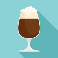 bruin bier in bar icoon, vlak stijl vector