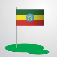 Ethiopië vlag pool vector