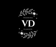 vd initialen brief bruiloft monogram logos verzameling, hand- getrokken modern minimalistisch en bloemen Sjablonen voor uitnodiging kaarten, opslaan de datum, elegant identiteit voor restaurant, boetiek, cafe in vector