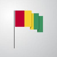 Guinea golvend vlag creatief achtergrond vector