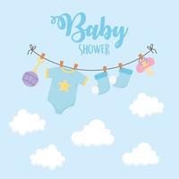 schattige baby shower kaart vector