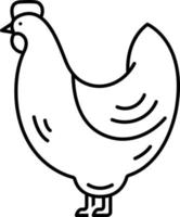 lijn pictogram voor kip vector