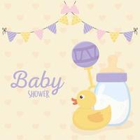 schattige baby shower kaart vector