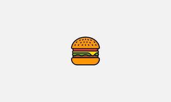 heerlijk hamburger. vlak icoon, logo of sticker voor uw ontwerp vector