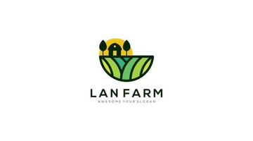 lijn boerderij logo ontwerp vector sjabloon illustratie