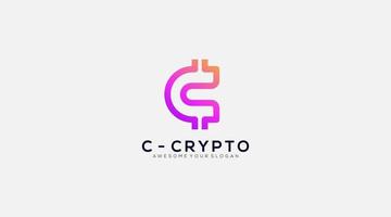 crypto munt logo sjabloon met eerste brief c vector