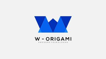 vector abstract origami brief w logo ontwerp sjabloon