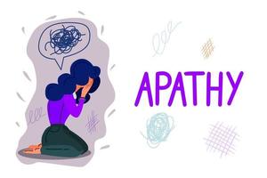 apathie hand getekend banner vector sjabloon