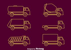 Vrachtwagens Line Collection Vector