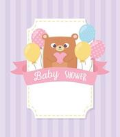 schattige baby shower label vector