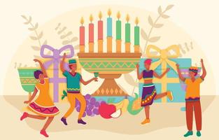 viering kwanzaa festival vector