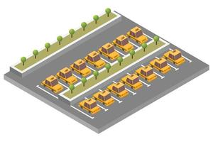 isometrische samenstelling voor taxiparkeren vector