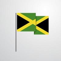 Jamaica golvend vlag ontwerp vector