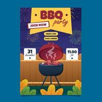 poster sjabloon van barbecue nieuw jaar partij vector