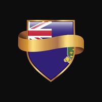 maagd eilanden uk vlag gouden insigne ontwerp vector