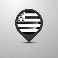 Bretagne kaart pin vector