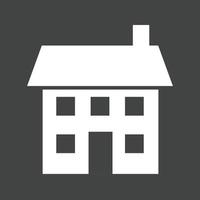 huis ii glyph omgekeerd icoon vector