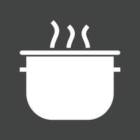 kookpot glyph omgekeerd pictogram vector