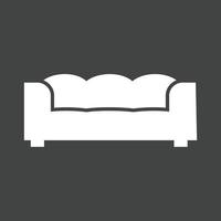 groot sofa glyph omgekeerd icoon vector