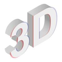 belettering isometrische 3d icoon vector