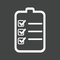 checklist glyph omgekeerd pictogram vector