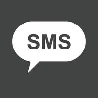 sms bubbel glyph omgekeerd icoon vector