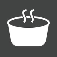 soep pot glyph omgekeerd icoon vector