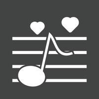 bruiloft muziek- glyph omgekeerd icoon vector