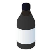 zwart verf fles icoon, isometrische stijl vector