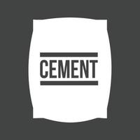 cement zak glyph omgekeerd icoon vector