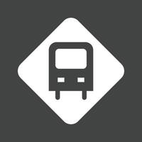 bus hou op teken glyph omgekeerd icoon vector