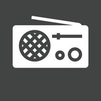 radio glyph omgekeerd pictogram vector