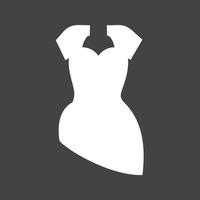 cocktail jurk glyph omgekeerd icoon vector
