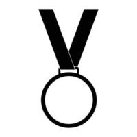 medaille zwart gemakkelijk icoon vector