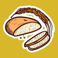 tarwe brood icoon, hand- getrokken stijl vector